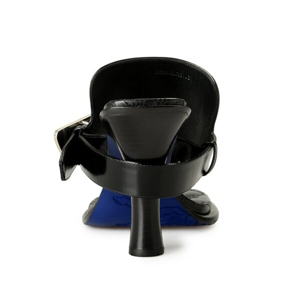 Burberry Women's "BAY" 100% Leather Heeled Mules Sandals Shoes US 7 EUR 37 - Picture 3 of 8